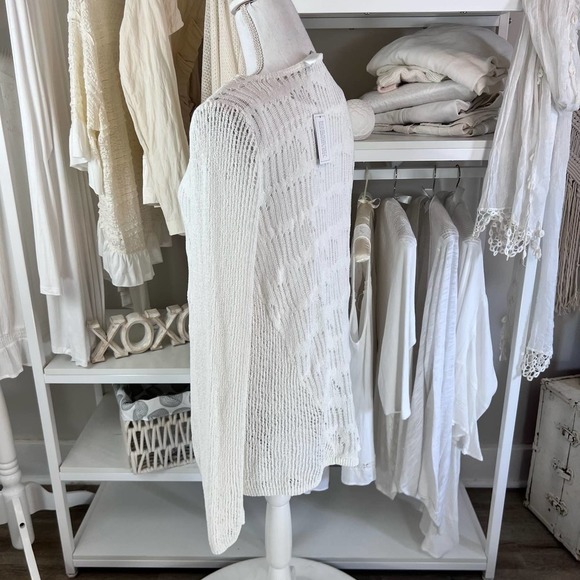 Christopher & Banks sz. med. white tunic asymmetrical sweater w tank # 1532 - Picture 3 of 11
